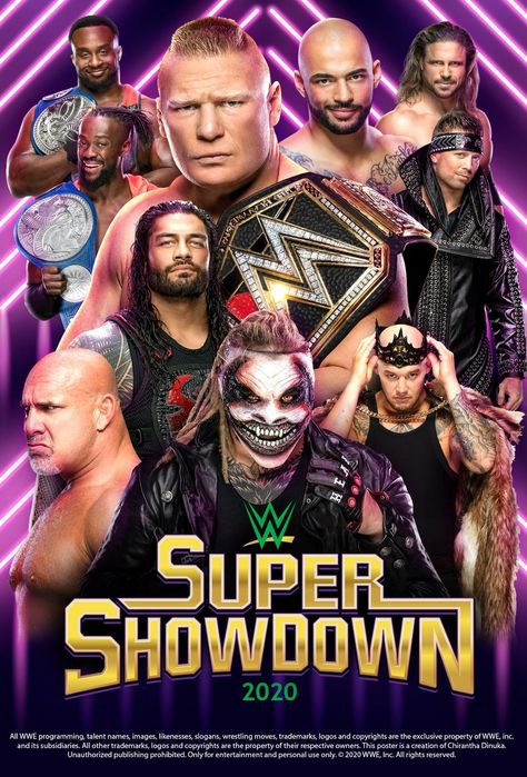 WWE SUPER SHOWDOWN 2020 POSTER Wwe Bray Wyatt, Team Edge, Joker Wallpaper, Wwe Ppv, Le Catch, Wwe Figures, Wrestling Posters, Coloring Books For Adults, Bray Wyatt