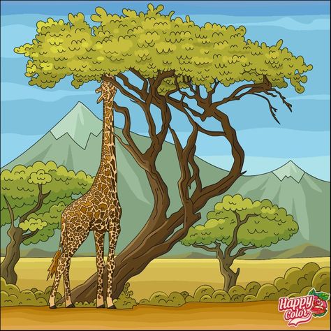 Giraffe Facts, Jungle Drawing, Jungle Painting, Jungle Art, Painting Easy, Shiva Art, Coloring Apps, Natural Home Decor, African Animals