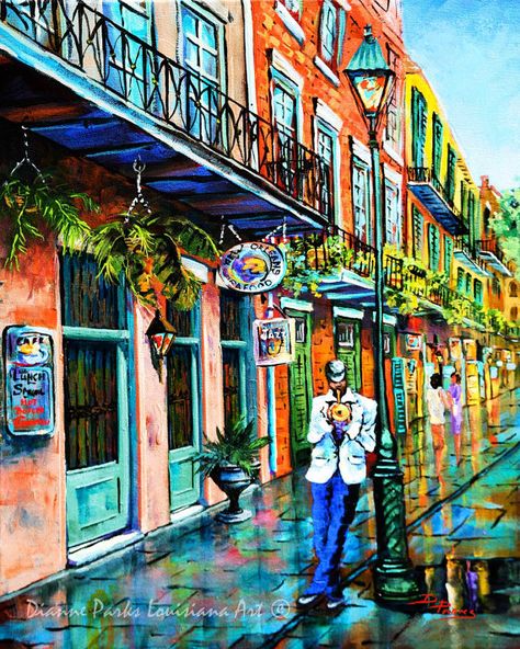 New Orleans Art, Jazz Street Music, New Orleans French Quarter Art, New Orleans Jazz Souvenir, GICLÉE Canvas or Print with FREE SHIPPING French Quarter Art, Saxophone Art, New Orleans Jazz, New Orleans Art, Louisiana Art, Row Houses, New Orleans French Quarter, Jazz Art, Urban Sketch