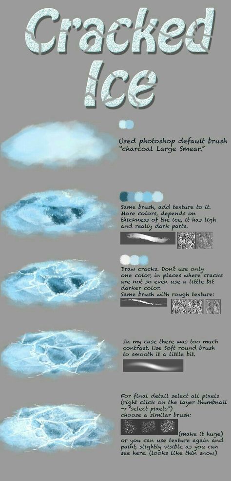 Cracked ice Ice Tutorial, Digital Painting Tutorials, Poses References, Art Instructions, Drawing Tutorials, Digital Art Tutorial, Painting Tips, Art Tips, Drawing Tips