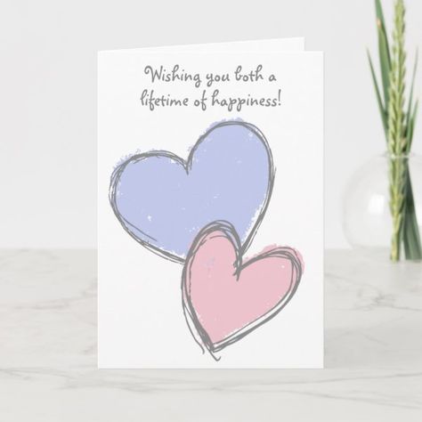 Simple Doodle Hearts Wedding Congratulations Card Homemade Wedding Cards, Doodle Hearts, Simple Wedding Cards, Wedding Shower Cards, Best Wishes Card, Personalised Wedding Cards, Wedding Congratulations Card, Wedding Cards Handmade, Wedding Congratulations