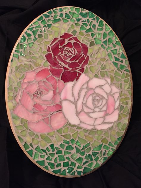 Mosaic roses Mosaic Roses Design, Mosaic Roses, Mosaic Rose, Mosaic Tray, Micro Mosaic Jewelry, Mosaic Garden Art, Mosaic Tile Art, Mosaic Art Projects, Mosaic Madness