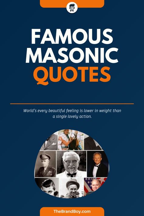 Masonry or Freemasonry comprise fraternal organization that were particularly important for stonemasons. It was formed in London, England in 1717. #SayingsAndQuotes #FamousSayings #bestQuotes #InspirationalSayings #MasonicSayings Masonic Quotes, Freemason Quotes, Famous Freemasons, Famous Sayings, Sayings And Quotes, Shock And Awe, Masonic Lodge, Godly Life, Get Closer To God