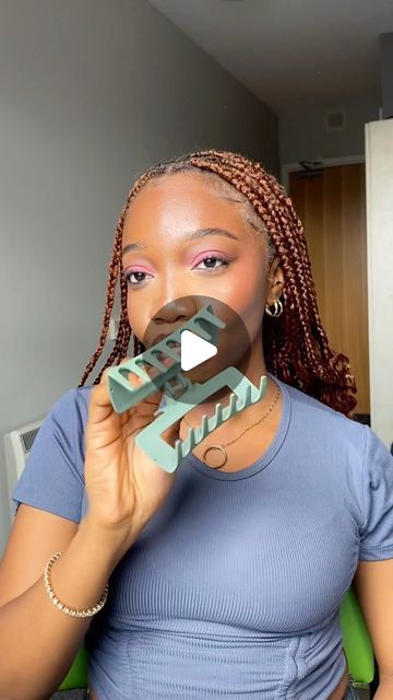 Ese★ on Instagram: "I just know that half up half down claw clip hairstyle HATES to see me coming😮‍💨

Which one’s your fave?

 #braids #braidsstyles #curlybraids #protectivestyles #naturalhair #reels #reelsvideo #trending" Hairstyles To Do With Claw Clips Braids, Claw Clip Braid Hairstyles, Claw Clip Braids, Curly Braids, Clip Hairstyles, Half Up Half Down, Half Up, Claw Clip, Protective Styles