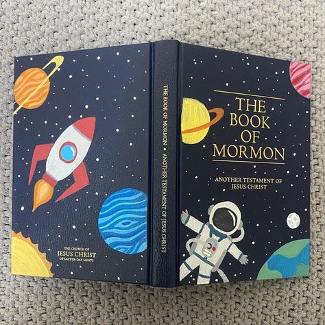 Book Of Mormon Painted Cover For Boys, Paint A Book Of Mormon, Decorated Book Of Mormon, Painted Scriptures Book Of Mormon, Painted Book Of Mormon Cover Ideas Easy, Book Of Mormon Painted Cover Simple, Painting Book Of Mormon Cover Easy, Book Of Mormon Painted Cover Ideas, Painting On Book Of Mormon