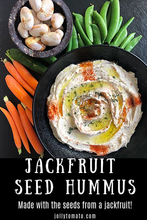 Jackfruit Seed Hummus Recipe - Jolly Tomato Jackfruit Seeds Recipe, Hummus Ideas, Jackfruit Recipe, Diy Condiments, Jackfruit Seeds, Vegan Gourmet, Hummus Recipes, Facial Routine, Jackfruit Recipes