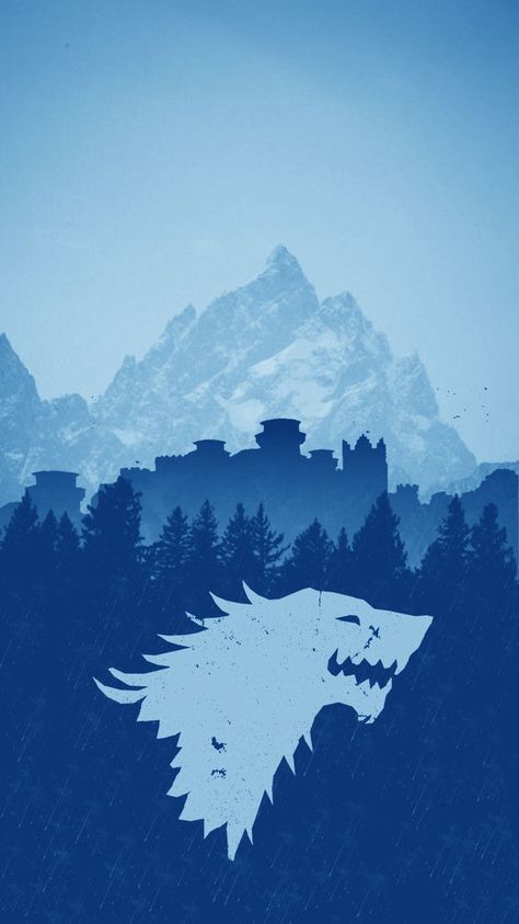 Winterfell Wallpaper, Winterfell Aesthetic, Winterfell Art, House Stark Logo, Game Of Thrones Castles, Game Of Thrones Illustrations, Xmas Wallpapers, Wallpaper Tumblr Lockscreen, Game Of Thrones Poster