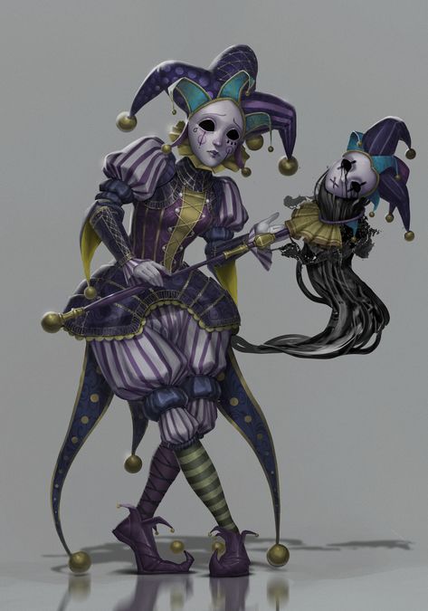 Evil Jester, Creepy Circus, Arcane Trickster, Circus Characters, Cool Monsters, Circus Art, Dungeons And Dragons Characters, Beautiful Dark Art, Game Character Design