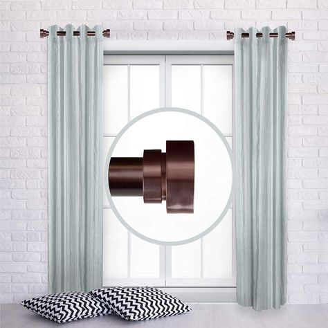 Amazon.com: A&F Rod Decor - 1" Side Curtain Rod 12-20 inch (Set of 2) - Gold: Home & Kitchen Modern Curtain Rods The Home Depot, Partial Curtain Rod, Curtain Rods For Sliding Doors, Mini Curtain Rods, Short Curtain Rods For Side Panels, Modern Curtain Rods Living Room, Short Curtain Rods Ideas, Curtain Rods For Large Windows, Unique Curtain Rod Ideas