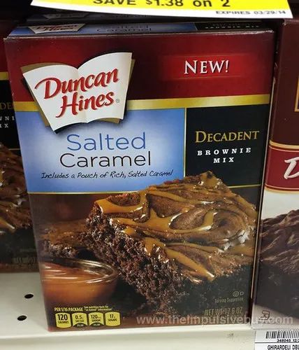 Duncan HInes Salted Caramel Decadent Brownie Mix Duncan Hines Brownies, Salted Caramel Brownie, Chewy Chocolate Brownies, Salted Caramel Brownies, Decadent Chocolate Cake, Duncan Hines, Caramel Brownies, Delicious Brownies, Caramel Topping