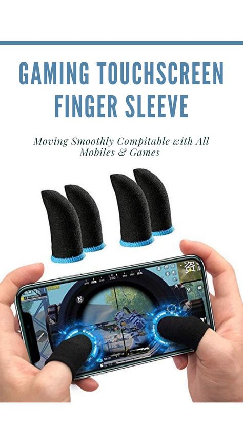 Z X CREATIVE Pro Gaming Touchscreen Finger Sleeve Or Gloves with Fibre for Call of Duty, Pubg Mobile, Free Fire for Aiming Shooting and Moving Smoothly Compitable with All Mobiles & Games (Blue) Finger Sleeve, Pubg Mobile, Mobile Game, Free Fire, Call Of Duty, Online Games, Touch Screen, Gloves, Gaming