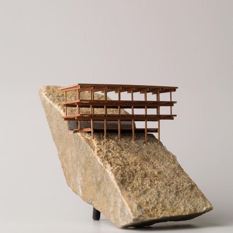 Stone Model Architecture, Architecture Wood Model, Architecture Model Photography, Material Study Architecture, Clay Architecture Model, Site Model Architecture, Craft Architecture, Dave Brubeck, Site Model