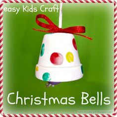 Pams Party & Practical Tips: Christmas Bell Craft - Feature of the Day Christmas Crafts For Kids To Make, Christmas Arts And Crafts, Christmas School, Christmas Bell, Preschool Christmas, Christmas Ornaments Homemade, Easy Crafts For Kids, Christmas Crafts For Kids, Winter Crafts