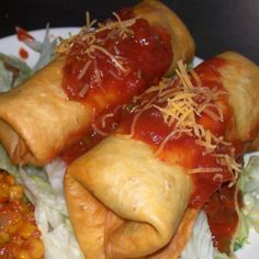 This dish is one of my personal favorites. It takes a little time and effort, but it is worth it. If you like Mexican food this is a must try! Beef Chimichangas, Chimichanga Recipe, Just A Pinch Recipes, Just A Pinch, Vegetable Drinks, Healthy Eating Tips, Refried Beans, Beef Dishes, Quesadillas