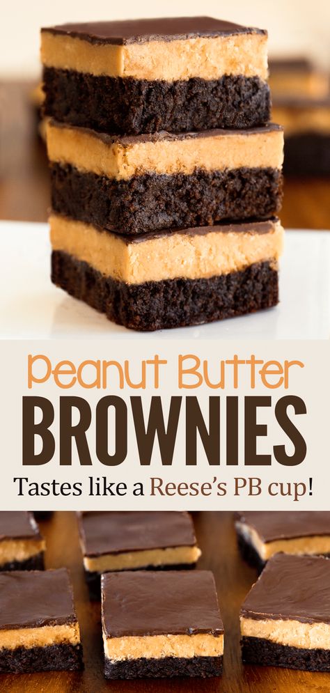 The Best Chewy Fudgy Chocolate Peanut Butter Brownie Recipe Chocolate Treats Easy, Homemade Chocolate Peanut Butter, Ella Vegan, Peanut Butter Brownies Recipe, Chocolate Hummus, Chocolate Peanut Butter Brownies, Peanut Butter Brownie, Chocolate Covered Katie, Reese's Peanut Butter Cup