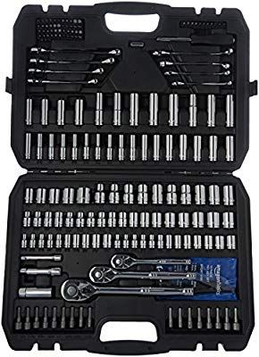 AmazonBasics Mechanics Socket Set | 201-Piece - - Amazon.com Car Tool Kit, Ratchet Tool, Mechanics Tool Set, Piece Sign, Mechanic Tools, Amazon Basics, Tool Chest, Screwdriver Bits, Socket Wrenches