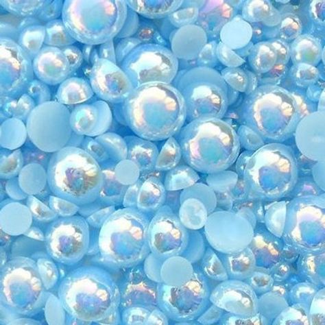 Light Blue Aesthetic, Custom Bling, Loose Pearls, Blue Wallpapers, Blue Aesthetic, Abs Material, Craft Stores, Custom Creations, Blue Glass