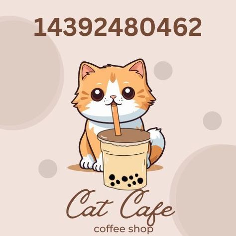 Cat Cafe Logo, Bloxburg Decals Codes Aesthetic, House Decorating Ideas Apartments, Bloxburg Decals Codes, Diy House Plans, House Floor Design, Bloxburg Decals, Restaurant Logo, Simple House Plans