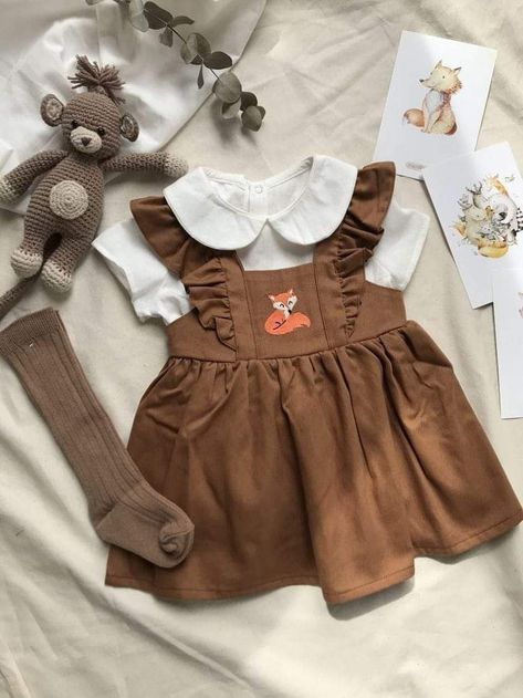 Cotton Baby Clothes, Albany New York, Kids Dress Wear, Fox Embroidery, Brown Babies, Baby Frocks Designs, Dream Baby, Birthday Dress