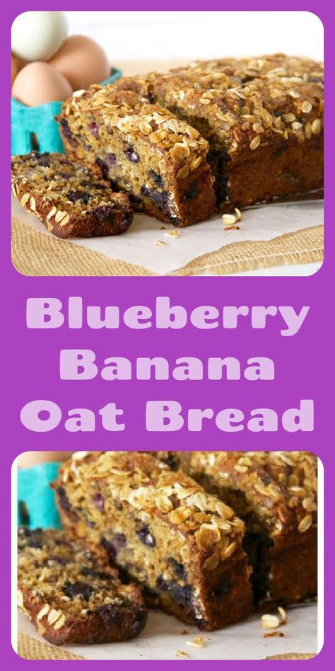 Today’s Blueberry Banana Oat Bread Recipe is moist, flavorful, and loaded with juicy blueberries! Blueberry oatmeal bread is made with whole wheat and white flour, whole grain oats, eggs, brown sugar, apple sauce, bananas, blueberries, and pecans! Our Banana blueberry oatmeal bread is sure to be a favorite at your house! || cookingwithruthie.com Breakfast Ideas Bread, Blueberry Oatmeal Bread, Bread Meals, Banana Oat Bread, Oat Bread, Blueberry Banana Bread, Bread Breakfast, Oatmeal Bread, Banana Oat