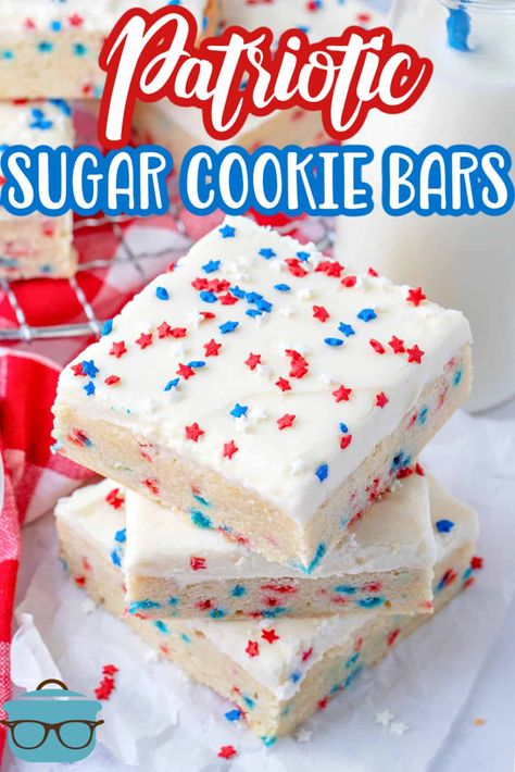 Instant Pot Bbq Pork Chops, Patriotic Sugar Cookies, Sugar Cookie Bar Recipe, Homemade Bar, Bbq Pork Chops, Patriotic Desserts, Sugar Cookie Bars, 4th Of July Desserts, Best Sugar Cookies