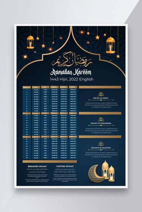 Timetable Design, Ramadan Dates, Cafe Website, Ramadan 2022, Calendar Design Template, Ramadan Poster, Eid Greetings, Satlok Ashram, Poster Design Inspiration