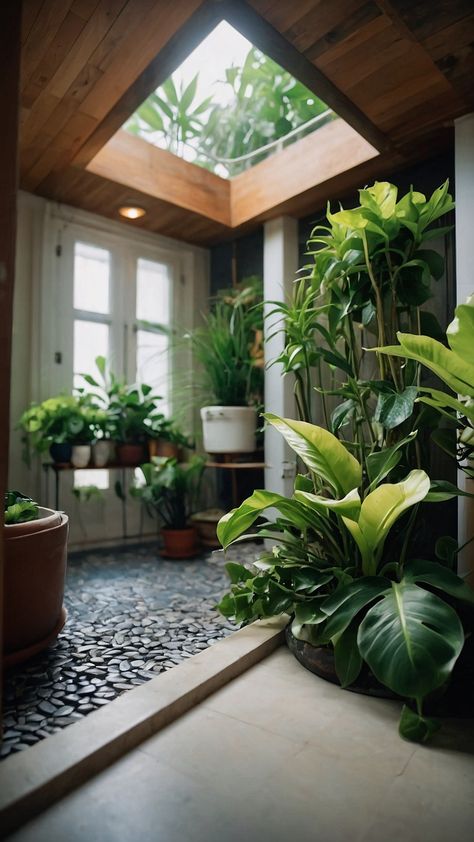 Transform your living spaces with beautiful indoor home plants Discover creative ways to decorate your living rooms with low light houseplants and learn about growing and caring for your decor living room Save money by displaying hanging and large houseplants on shelves to create a unique and stylish home decor Indoor Home Garden, Live Plants In Home Decor, House Plant Arrangements, How To Decorate With Plants, Large House Plants Indoor, Chinese Bamboo Plant, Tropical Plants Indoor, Large Houseplants, Low Light Houseplants