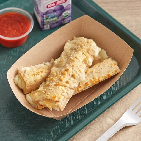 Oozing with melty mozzarella cheese, these The MAX 5" 1.93 oz. MaxStix whole grain pizza sticks make for a truly satisfying appetizer or school lunch. These pizza sticks feature a soft, chewy dough surrounding an ample amount of mozzarella cheese. Serve them with a side of marinara sauce for delicious dunking! These pizza sticks are perfect for serving in your school cafeteria: kids love their cheesy, delicious flavor. Best of all, they offer a full serving of whole grains, so they're a lunch yo Pizza Sticks, Cafeteria Food, School Cafeteria, Food Babe, Cheese Sticks, Food Therapy, Good Eat, Food Goals, Marinara Sauce