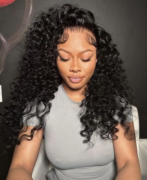 Styles For Deep Wave Wig, Wet And Wavy Sew In, Waterwave Wig, Hair Inches, Wig Installs, Hair Details, Curls For The Girls, Quick Weave Hairstyles, Hairstyle Inspo