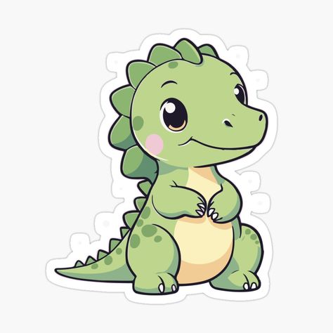 Get my art printed on awesome products. Support me at Redbubble #RBandME: https://www.redbubble.com/i/sticker/Shy-tiny-T-Rex-by-Atlantico54/159575952.EJUG5?asc=u T Rex Cute, Dino Stickers, Dino Theme, Cute T Rex, Flash Ideas, Download Background, New Sticker, Book Art Drawings, Sticker Collection