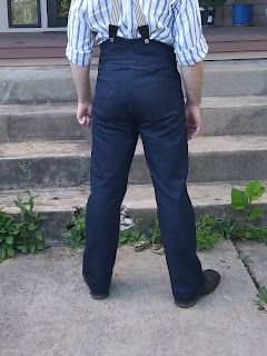 Notes From The Victorian Man: Don't Call Them 'Blue Jeans' Part II: My New 'Denim Overalls' Victorian Men, Victorian Man, Blue Jean Jacket, Indigo Dye, Last Post, Jodhpur, Denim Overalls, Work Pants, Blue Shoes