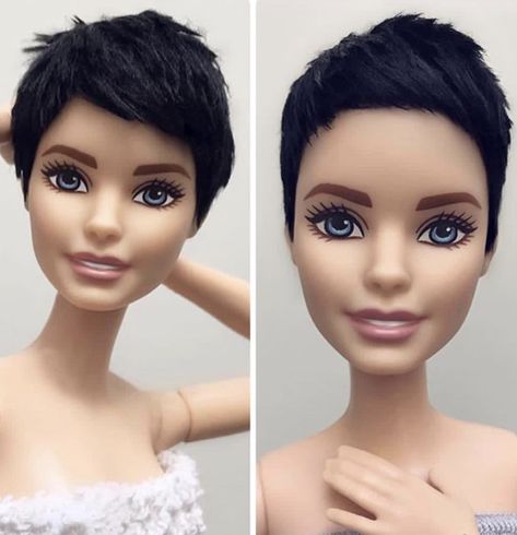 Barbie Doll Hairstyles, Classic Pixie, Barbie Hairstyle, Doll Face Paint, Made To Move Barbie, Custom Barbie, Custom Monster High Dolls, Barbie Hair, Lil Sis