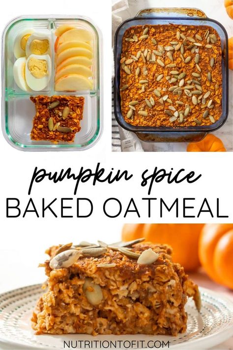 Pumpkin Spice Oatmeal, Healthy Frosting, Baked Pumpkin Oatmeal, Egg Free Breakfast, Baked Oatmeal Cups, 4 Ingredient Recipes, Dairy Free Breakfasts, Oatmeal Cups, Pumpkin Oatmeal