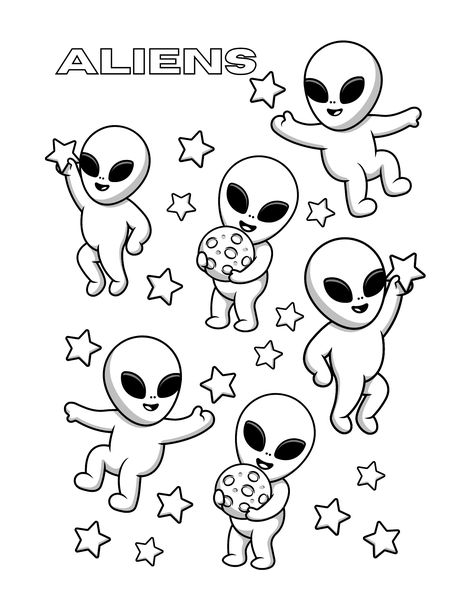 Cute little alien coloring page. #alien #aliens #cute #space Alien Coloring Pages, Space Coloring Pages, Holi Festival, Coloring Pages Printable, Page Ideas, 6th Grade, Aliens, Coloring Page, Personal Touch