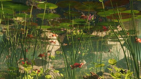 Vibrant Landscape, Edmund Dulac, Sea Aesthetic, Water Lily Pond, Painting References, Desktop Wallpaper Art, Cute Desktop Wallpaper, Pc Wallpaper, Soft Wallpaper