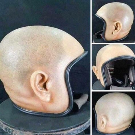 Realistic Human Head Motorcycle Helmet Dollar Tree Hacks, Real Funny, Design Fails, Human Head, Diy Bar, 웃긴 사진, Motorcycle Helmets, Dollar Tree, Funny Design