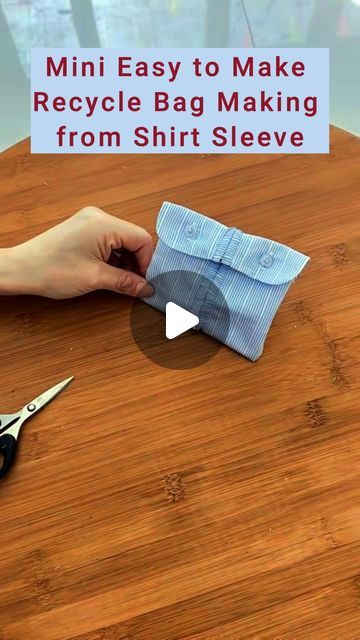 All Girls' Things on Instagram: "Mini Easy to Make Recycle Bag Making from Shirt Sleeve #RECYCLEBAG #easytomake #minibag #satisfyingvideos #handcrafted #trending2024 #selflearning #Recycle #easytolearn #howto #crafts #selfimprovementdaily #diycrafts #diyideas" Making Bags From Old Clothes, Diy Bag From Shirt, Cheap Tote Bags Made Of Recycled Materials, Cheap Upcycled Tote Bags, Sew Hacks, Recycled Mens Shirt, Eco-friendly Upcycled Bags From Recycled Materials, Recycle Old Clothes, Recycled Shirts