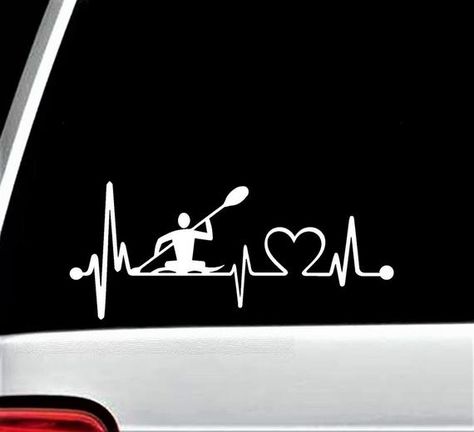 Kayak Decal Sticker for Car Window | Kayak Heartbeat Lifeline | Outdoor Adventure Accessory Kayak Art, Kayak Stickers, Kayak Decals, Adventure Accessories, Skeleton Sticker, Patriotic Art, Kayak Boats, Sticker For Car, Silhouette Cameo Projects