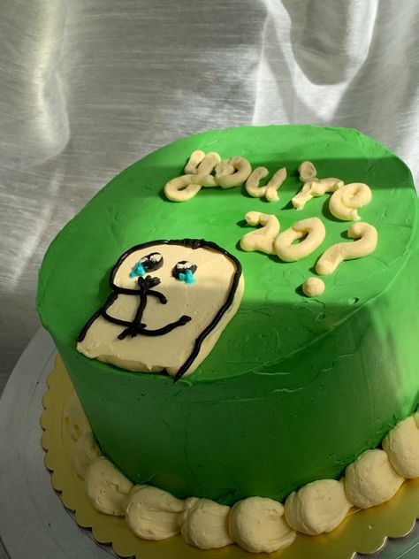 Cakes For 20th Birthday Men, 20 Birthday Cake Men, Funny 17 Birthday Cake, Cake For 17th Birthday Boy, Cakes 19th Birthday, 20 Birthday Cake Aesthetic, 19th Birthday Cake For Boys, Birthday Cake For 20th Birthday, Green Aesthetic Birthday