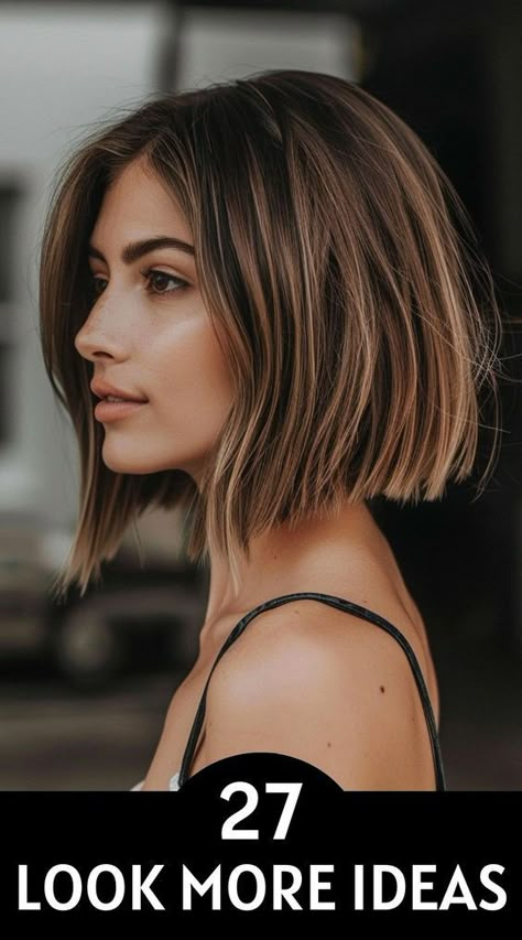 Slight Inverted Bob Hairstyles, Short Bobs For Thick Hair Over 40, Short Hair 2020 Trends Women, Longer In Front Bob, Big Nose Bob Haircut, Textured Bob Brunette, Bob Longer In Front Shorter In Back, Haircuts For Short Necks For Women, Celebrities With Bobs