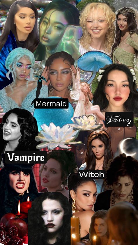 You either have one of these aesthetic which one are you? Fairy Vampire, Mermaid Witch, Straight Eyebrows, Witch Fairy, Marilyn Monroe Poster, Vampire Witch, Clear Winter, Winter Color Palette, Mermaid Fairy