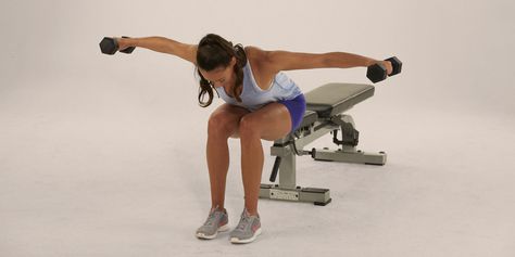 Reverse Fly: How to Do It, Plus 3 Variations | Openfit Reverse Fly Exercise, Fly Exercise, Reverse Fly, Core Work, Strong Legs, Stability Ball, Dumbbell Set, Poor Posture, Muscle Groups