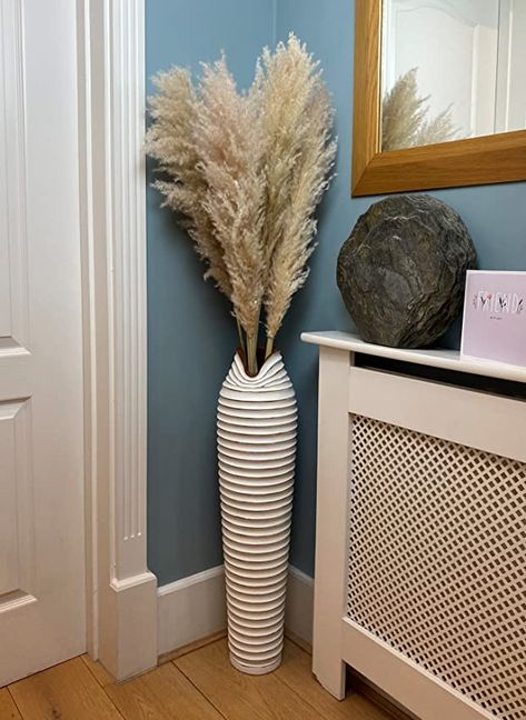 Big Vases Decor Living Room, Extra Large Floor Vase, Vases Decor Living Room, Vase Pampas, Tall White Vase, Vase Floor, Tall Floor Vase, Big Vase, Pampas Grass Vase