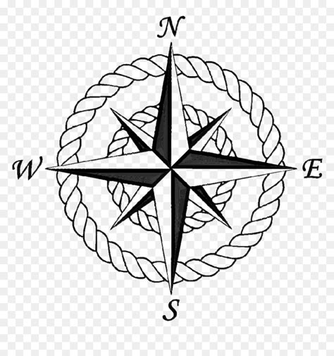 Drawings Of Compasses, Compass Rose Tattoo Design, Nautical Compass Drawing, Compass Rose Art, Compass Clipart, Nautical Compass Tattoo, Rope Tattoo, Compass Clock, Tree Frog Tattoos