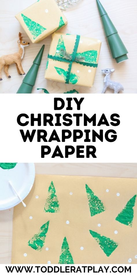 Create your own spin on gift wrapping this year with this DIY Christmas Wrapping Paper idea! #diycrafts #diyprojects #kidscrafts #christmascrafts #christmasideas Diy Christmas Wrapping, Diy Christmas Wrapping Paper, Christmas Wrapper, Christmas Wrapping Diy, Diy Wrapping Paper, Xmas Wrapping Paper, Wrapping Paper Crafts, Christmas Decorations For Kids, Diy Wrap