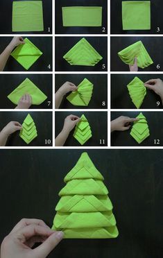 Star Napkin Folding, Bunny Napkin Fold, Diy Napkin Folding, Christmas Tree Napkin Fold, Napkin Folding Tutorial, Christmas Napkin Folding, Easy Napkin Folding, Paper Napkin Folding, Creative Napkins