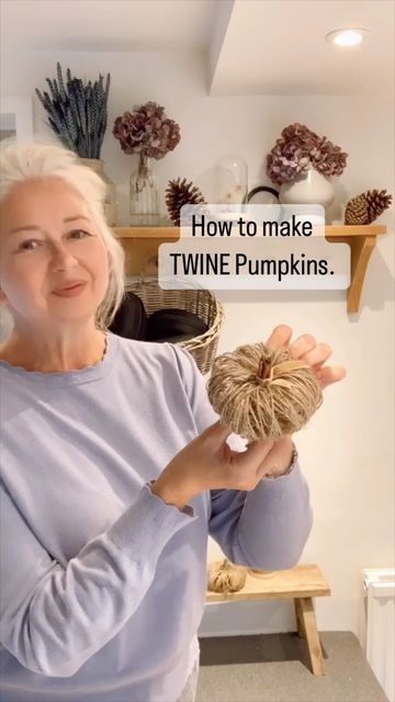 Bakers Twine Crafts, Toilet Paper Roll Pumpkins, Burlap Pumpkins Diy, Rope Pumpkin Diy, Toilet Paper Yarn Pumpkins, Twine Pumpkins Diy, Jute Pumpkins Diy Video, Crochet Pumpkin With Cinnamon Stick, Twine Pumpkins Diy Video