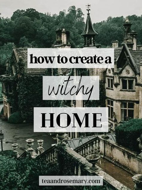 How to make a witchy home with a witchy aesthetic, witchy home ideas, and witchy bedroom ideas #witchy #witchyaesthetic #witchcraft Magic Cottage Aesthetic, Witchy Content Ideas, Witchy Lifestyle Aesthetic, Witchy Must Haves, Witchy Patio Ideas, Cottage Witch Bedroom, House Witch Aesthetic, Witchy Home Decor Witch Cottage, Witchy Cottage Decor