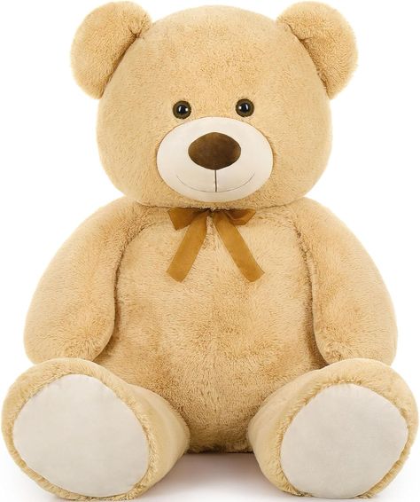 Get comfort with the 51-inch tall huggable teddy bear plush toy. Made of safe, soft material with sturdy stitching, it ensures a secure embrace. The zipper on the back allows for easy care and customization. A perfect gift for various occasions, it can be washed by hand or machine. This cute bear serves as a delightful decoration and comes vacuum-sealed for safe transport – simply fluff in the dryer for restoration. Big Stuffed Bear, Huggable Teddy Bear, Teddy Bear Gift, Large Teddy Bear, Giant Teddy Bear, Giant Teddy, Teddy Bear Gifts, Stuffed Bear, Teddy Bear Stuffed Animal