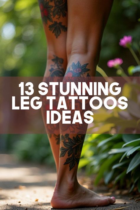 Did you know that leg tattoos are the ultimate canvas for bold designs? From sleek thigh tattoos to intricate calf ink, we've got 13 stunning ideas to inspire your next masterpiece. Whether you're into minimalist looks or full-leg sleeves, these designs will have you itching to book your next session. Matching Back Of Leg Tattoos, Leg Tattoo Men American Traditional, Feminine Lower Leg Tattoos, Full Leg Tattoo Female Flowers, Bottom Of Leg Tattoo Women, Women Lower Leg Tattoo, Word Leg Tattoos For Women, Fern Leg Tattoos Women, Full Side Leg Tattoos Women